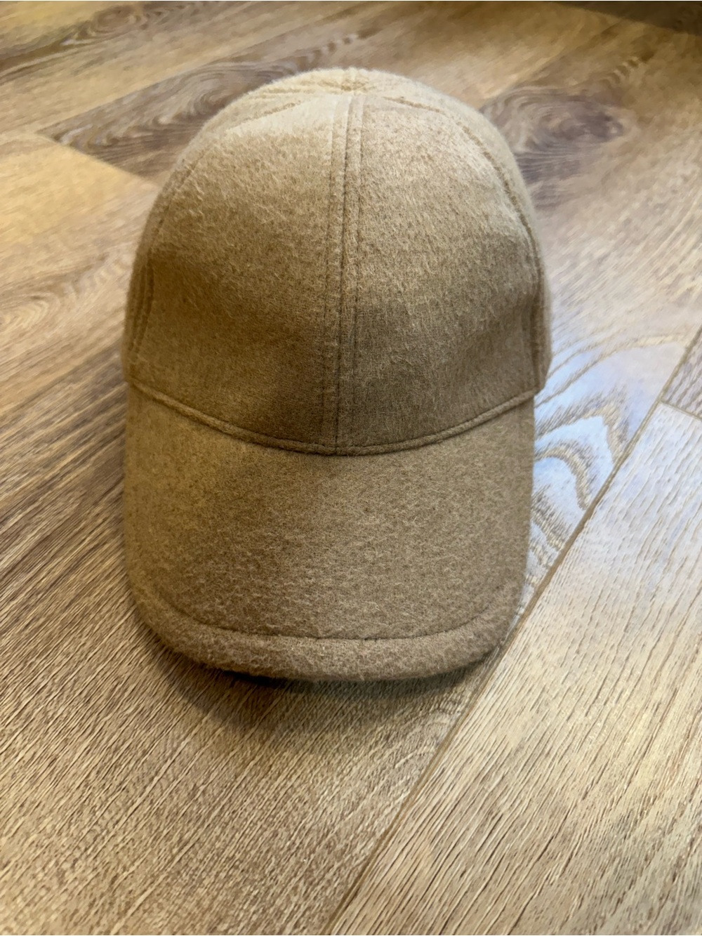 Wool Blend Baseball Cap - Tan